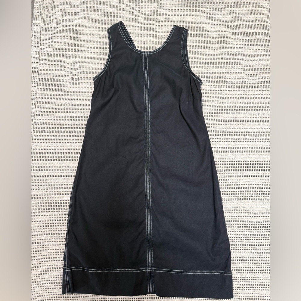Tommy Bahama Sleeveless Black and White Stitch Linen Blend Women's Sheath Dress